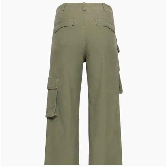 Aritzia Wilfred Free Olive Green Picture Cargo Pants Wide Leg Women's Size 2 EUC - Picture 11 of 12